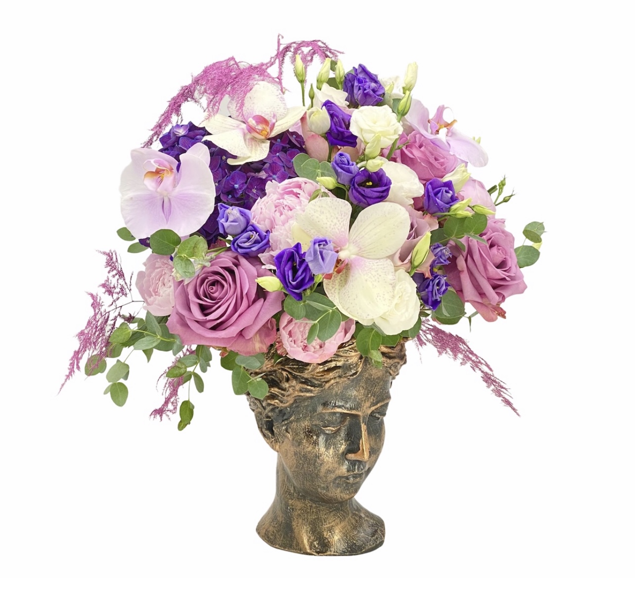 Venus mov si roz: Flori in vaza