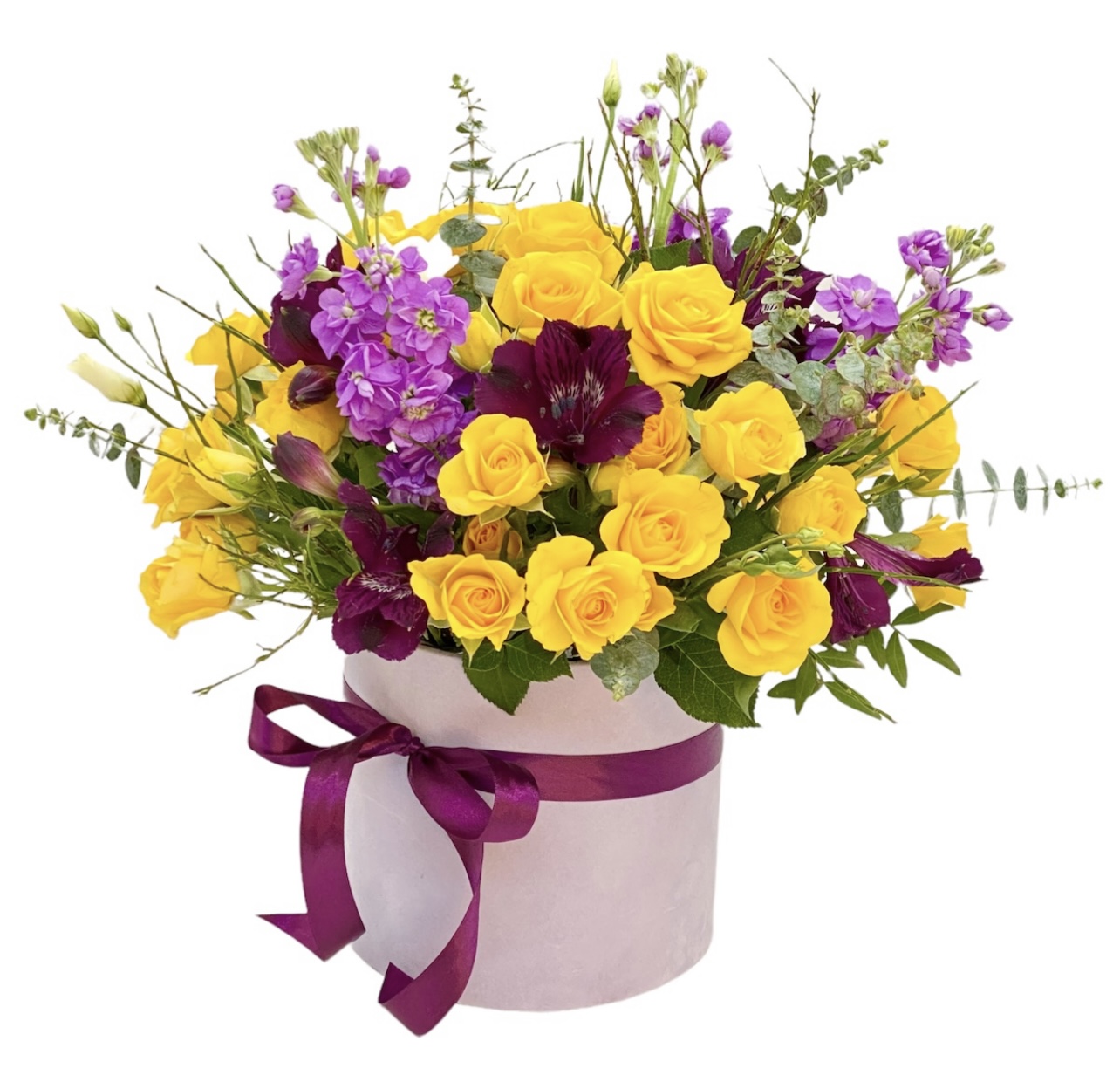 Aranjament floral colorat : Te iubesc