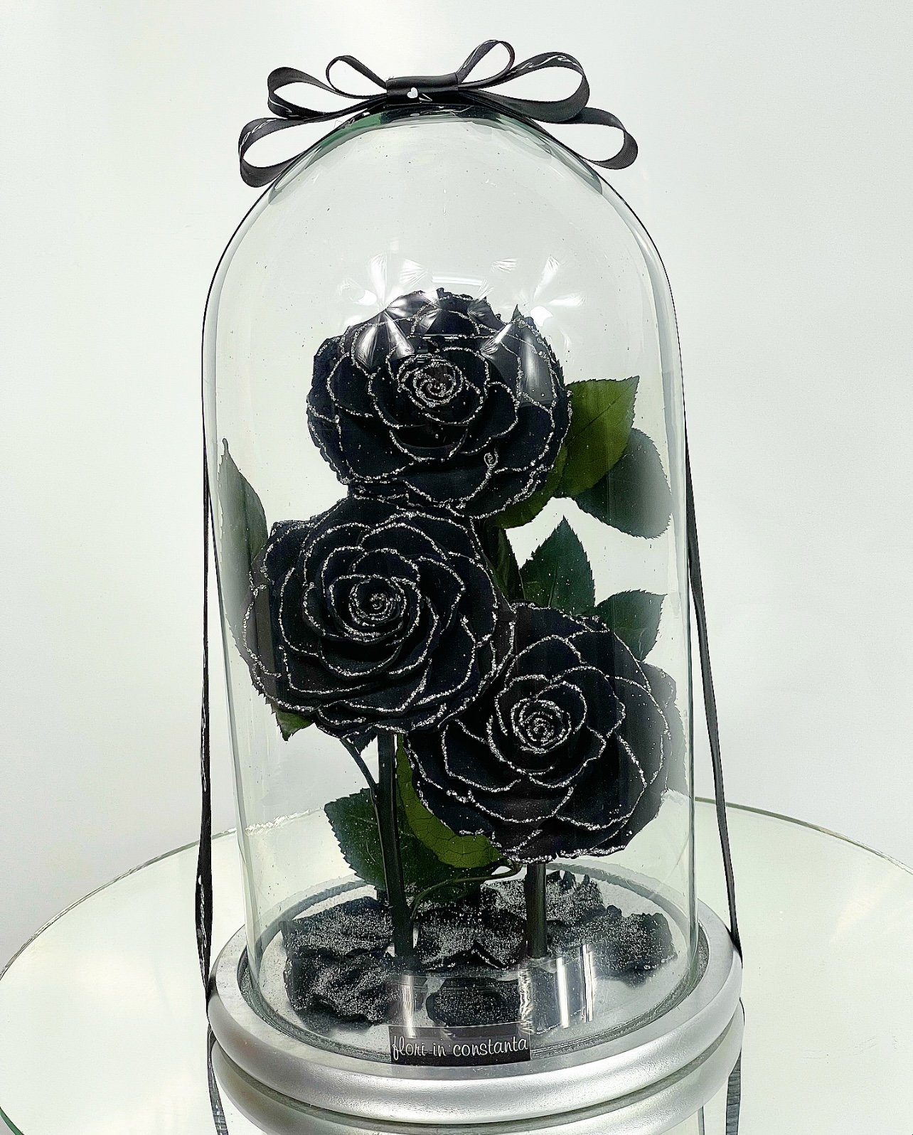 Triple Crio Wow Black Glitter: Trandafiri criogenati nemuritori