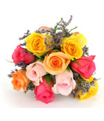 11 multicolored roses: Yellow roses