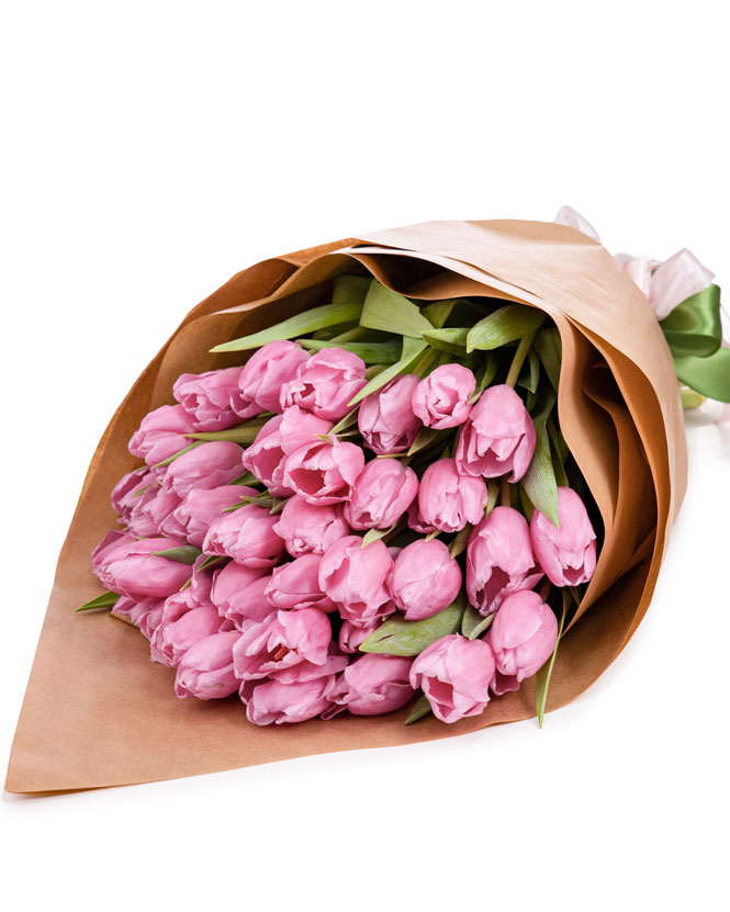 31 lalele roz : I love you